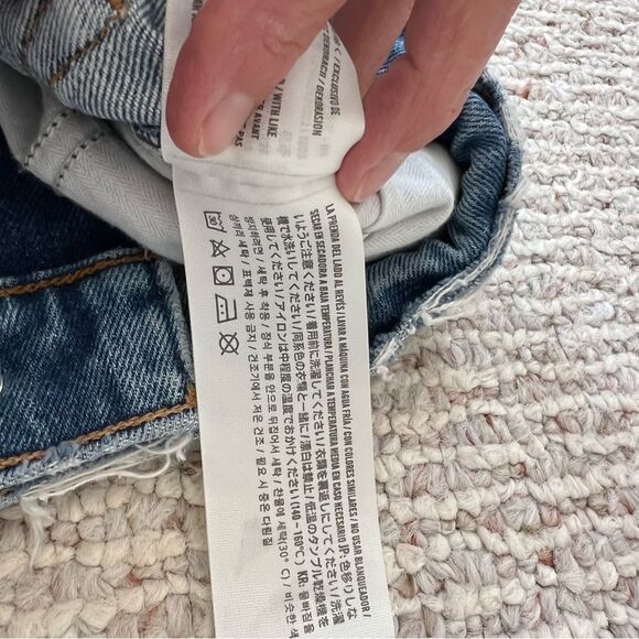 ABERCROMBIE & FITCH The Mom Shorts Womens Sz 27 Blue Denim High Rise - Picture 7 of 8